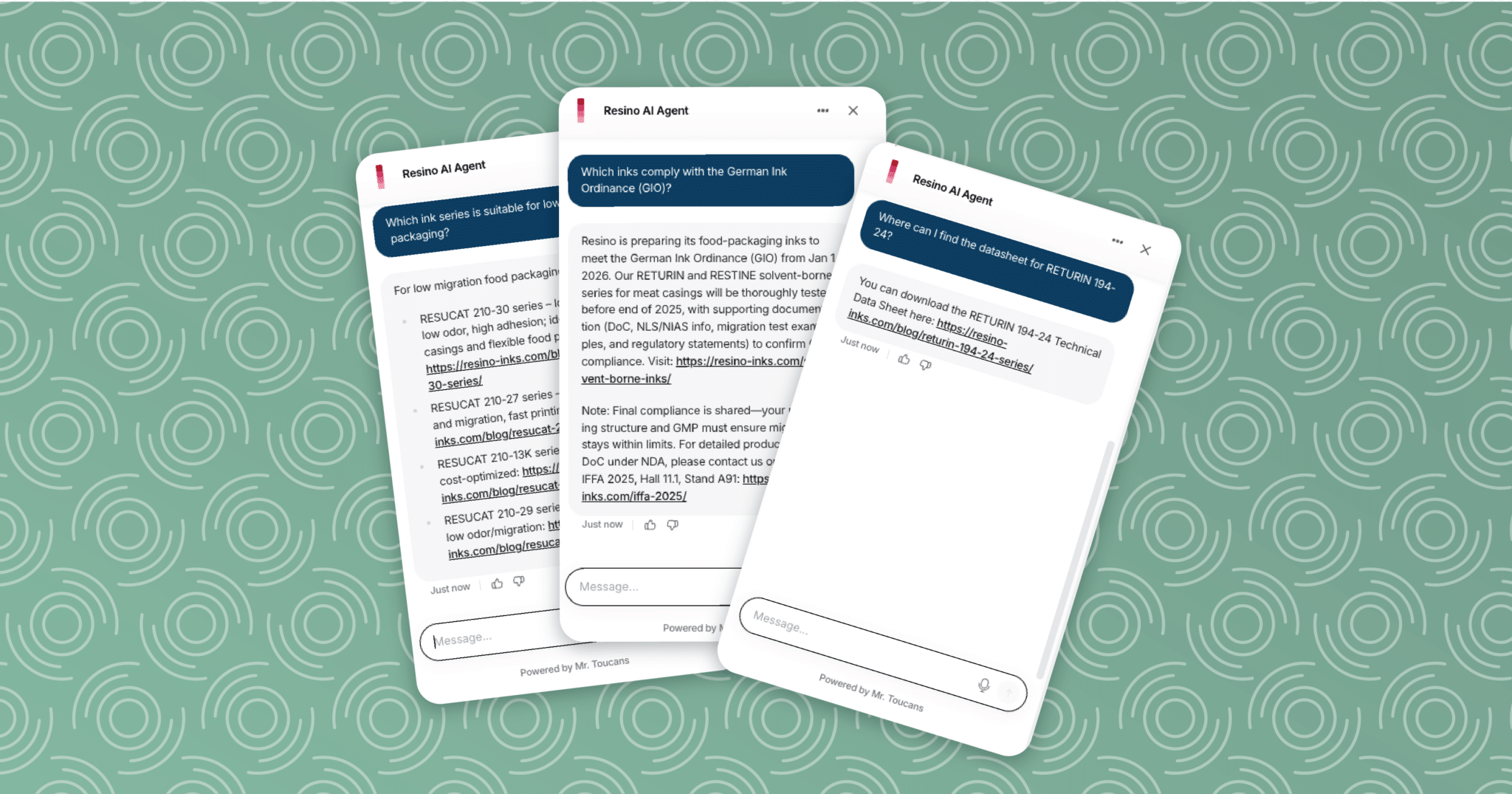 Resino AI Chat Agent giver øjeblikkelig adgang til teknisk information om trykfarver